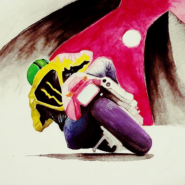 Bike Watercolor Painting